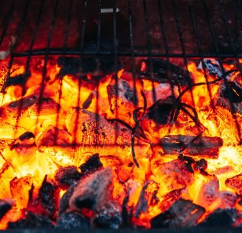 Close up of charcoal Barbecue burning